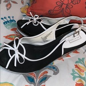 Black and White Wedge Heels